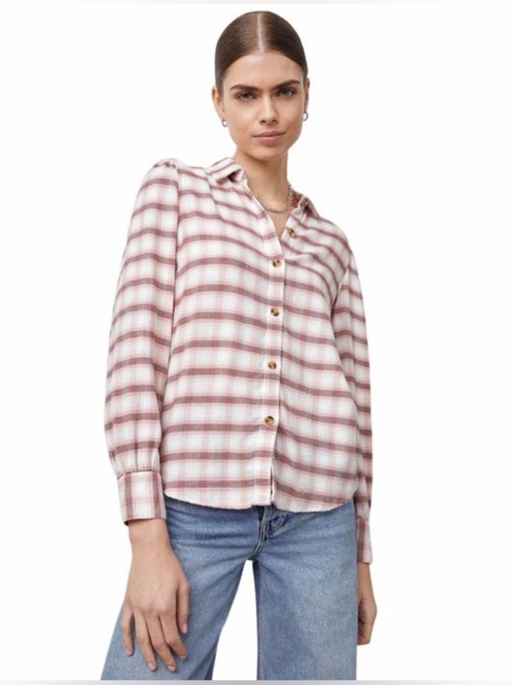 Rails ANGELICA BUTTON FRON TOP - MAUVE ROSE IRON size XS